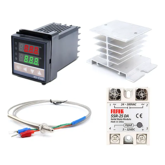 Kit Pirómetro Rex-c100 Control Temperatura + Relé Ssr + K