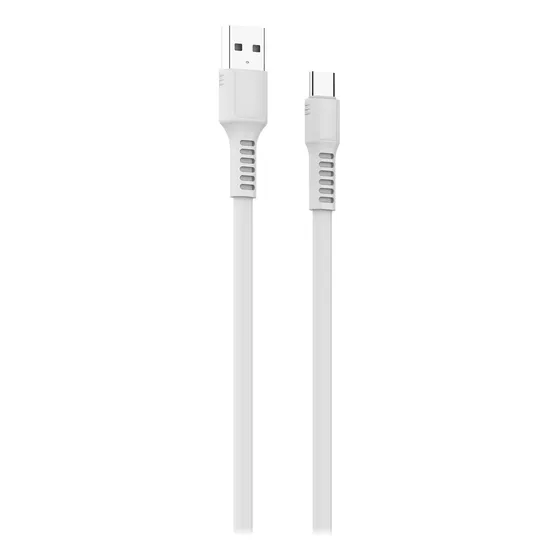 Cable Plano Usb-c Soul Flat Carga Rápida 3.1a De 1,20m Color Blanco