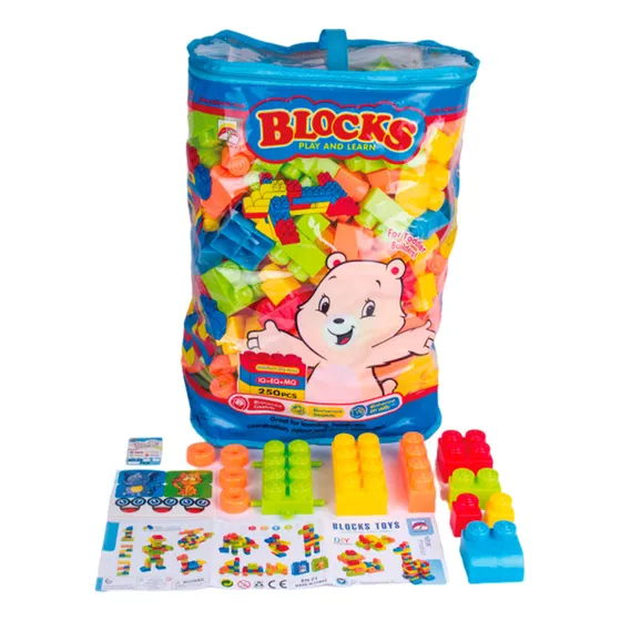 Juego De Bloques Encastrables Grandes De 250 Piezas - El Rey