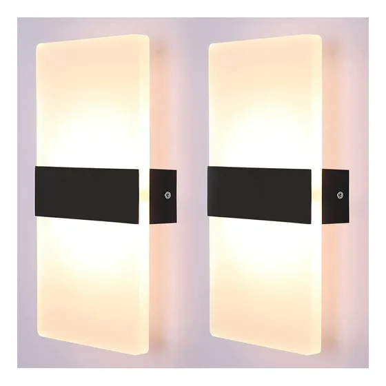 Lámpara De Pared Interior Acrílico Modernas Hogar Led 2pcs