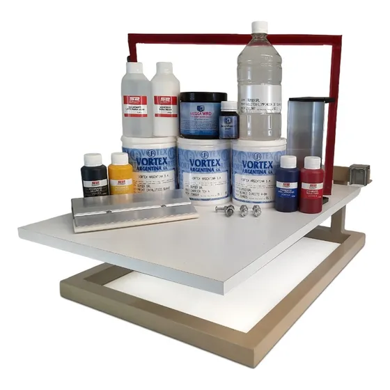 Kit Serigrafia + Mesa Lineal Con Bloquete Y Schablon