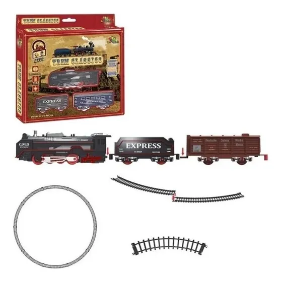 Trenzinho A Pilha Locomotiva Vagões E Trilho Trem Expresso Arvore Natal Enfeite Presente