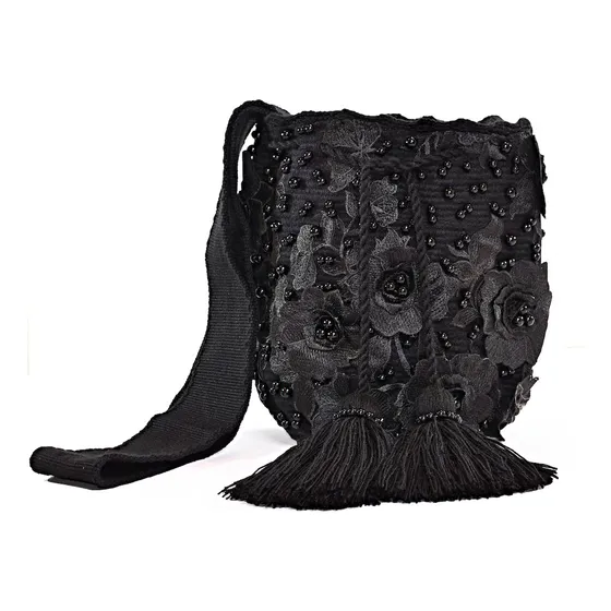 Mochila Wayuu Original Decorada Mostacilla Bordada Recamada