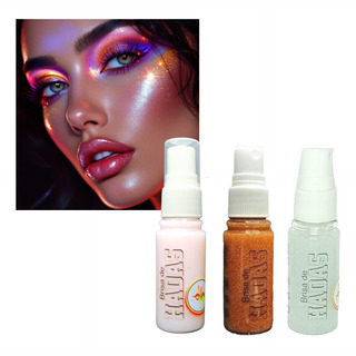 Kit 3 Pz Brisa De Hadas Iluminador Líquido Glitter Make Up Kit 3 Pz Brisa De Hadas Iluminador Líquido Glitter Make Up