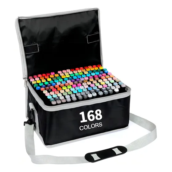 Set De 168 Marcadores Resaltadores Con Doble Punta + Estuche