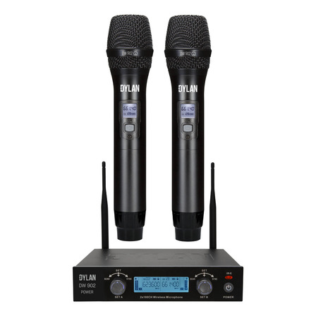 Microfone Sem Fio Dylan Dw 902 Power Digital Recarregável Cor Preto Microfone Sem Fio Dylan Dw 902 Power Digital Recarregável Cor Preto