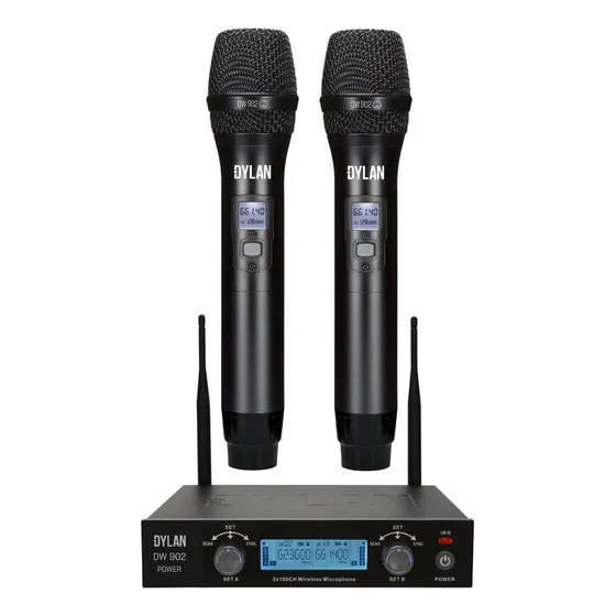 Microfone Sem Fio Dylan Dw 902 Power Digital Recarregável Cor Preto