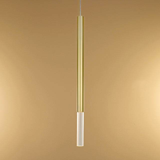 Pendente Tubo 40xø2,5cm Alumínio E Acrílico Dourado Pd1814 Pendente Tubo 40xø2,5cm Alumínio E Acrílico Dourado Pd1814