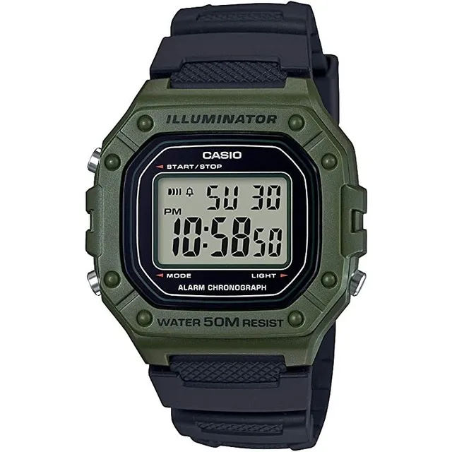 Reloj Casio W-218h-3av Digital Clasico Retro Verde Original 
