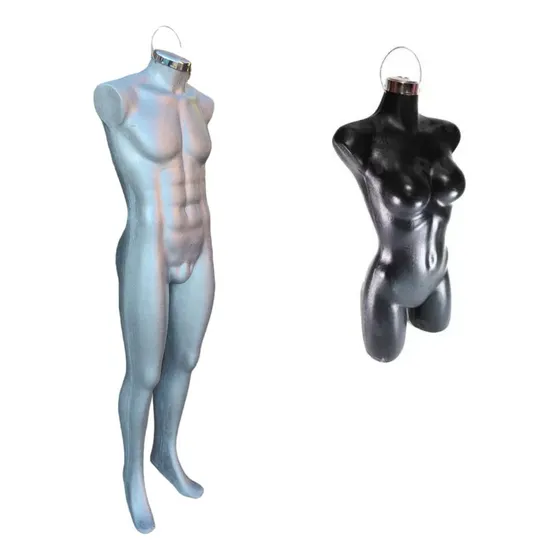 Kit Maniqui Torso Dama Negro + Maniqui Hombre Cuerpo Complet