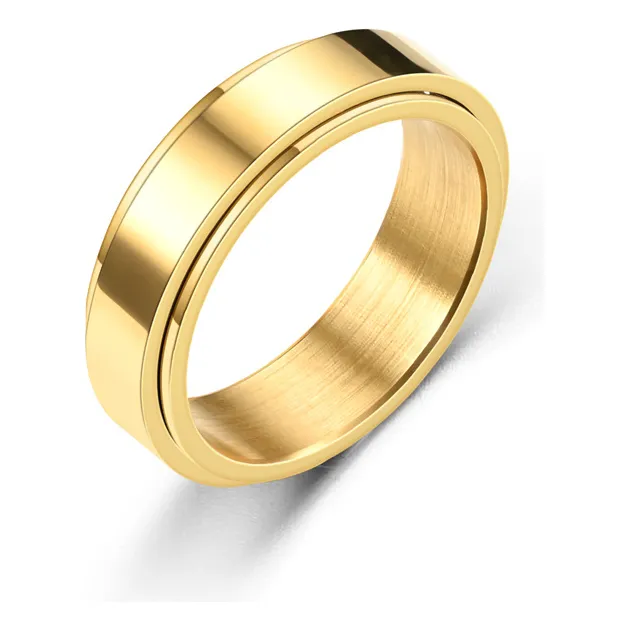 Anillo De Pulsera Simple Giratorio De Acero De Titanio Para 