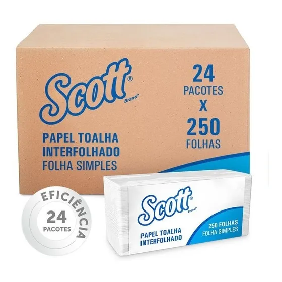 Papel Toalha Interfolhada 6.000 Folhas Simples Scott Brand