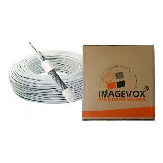 Cabo Coaxial Rg6 Antena Tv Digital Ku C Rolo 100 Metros