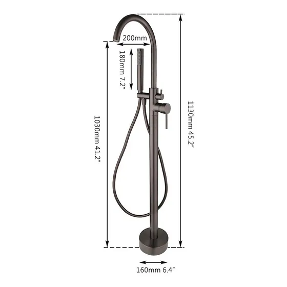 Griferias Duchas De Pie Para Bañera Negro Bronce Dorado Gris