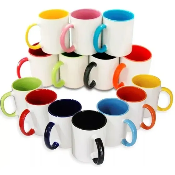 Taza Int Y Asa Color X12 Importada Para Sublimar Surtidas