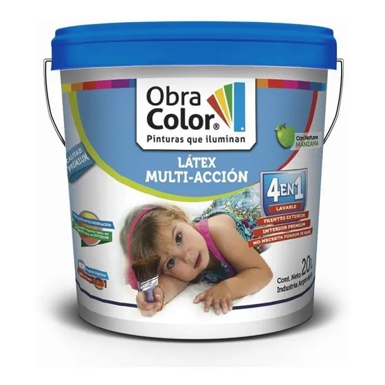 Latex 4 En 1 Supe Lavable Satinado Fijador Incluido 4 Litros