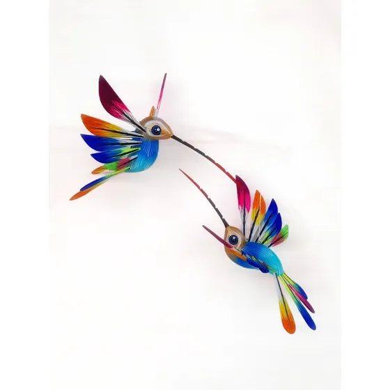 2 Colibris Alebrije Con Base | Artesanias | Madera |oaxaca |