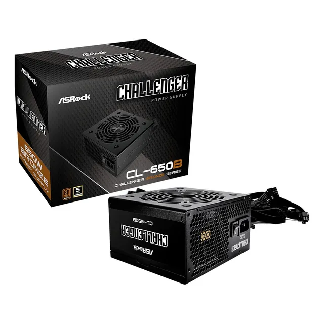 Fuente De Poder Asrock 650w 80 Plus Bronze Color Negro