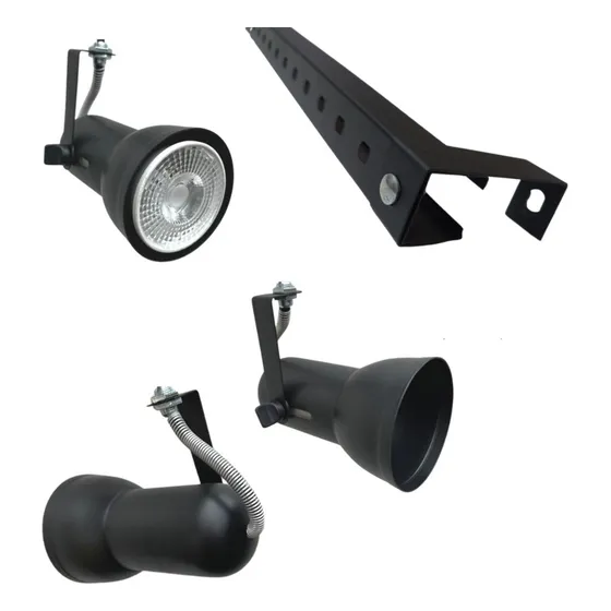 Spot Para Trilho Eletrocalha Corneta Kit 15 Peças Soqu E 27