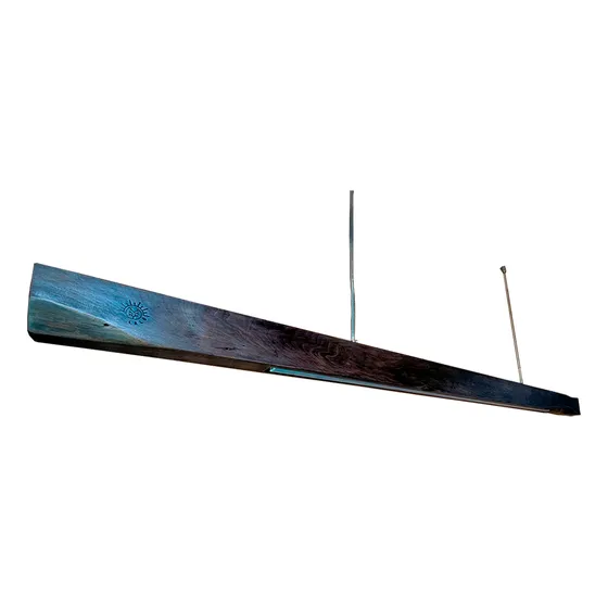 Lámpara Led Colgante Madera Artesanal 14w Luz Neutra 4000k