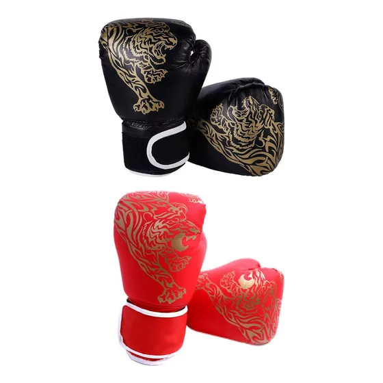 2 Pares De Guantes De Boxeo Profesionales Sparring Pu Cuero