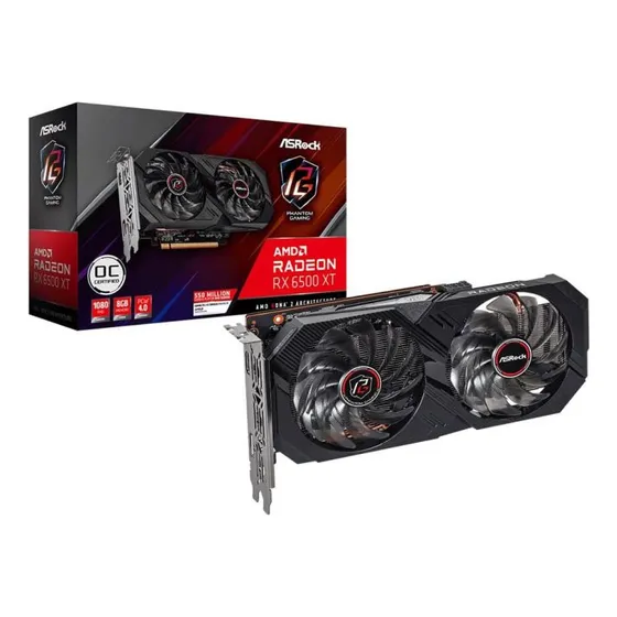 Mercado Livre Placa De Vídeo Asrock Amd Radeon Rx 6500 Xt Pg 8go 8gb Gddr6 image