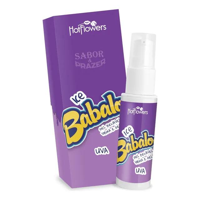 Gel Babaloo Ice Vibrador Beijavel Uva Hot Flowers 15g