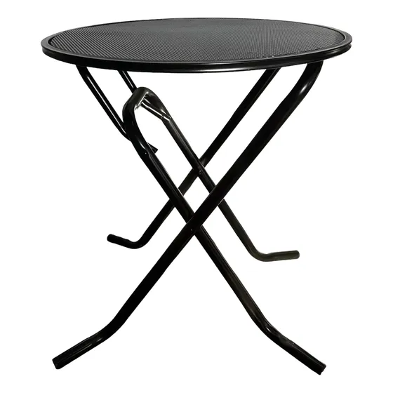Mesa Plegable De Chapa Perforada Redonda 60 Cm