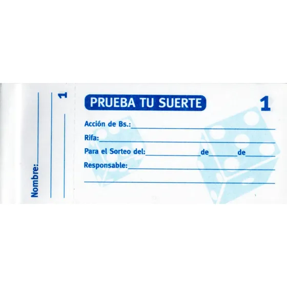 Talonario De Rifa / 3 Unidades 100 Numeros Bond 20