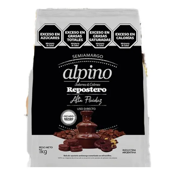 Baño Chocolate Alpino Repostero Lodiser Alfajor Cascada 1kg