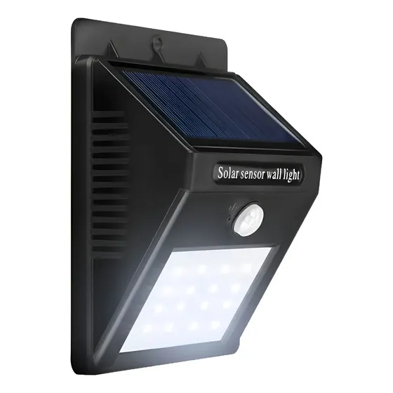 Farol LED Solar con Sensor de Movimiento SM para Exterior 30 Luces Blanco Frío | Cuotas sin interés