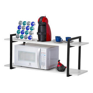 Nicho De Prateleiras Para Cozinha 1.00 Metro Preto Acabamento Estrutura Preta Com Mdf Branco Nicho De Prateleiras Para Cozinha 1.00 Metro Preto Acabamento Estrutura Preta Com Mdf Branco
