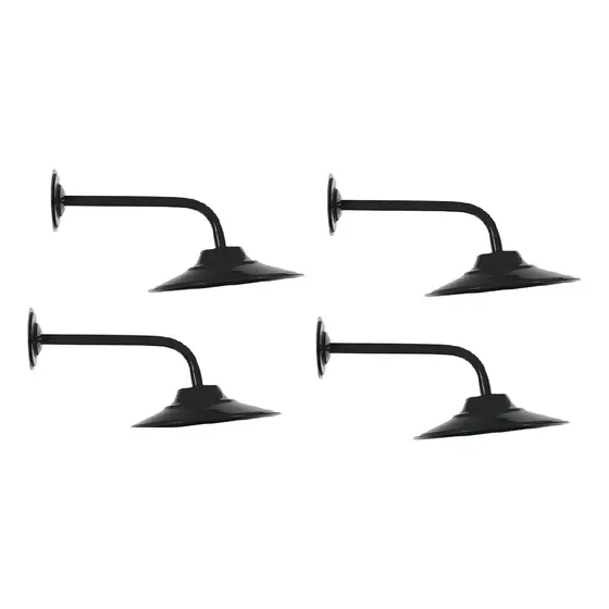 Kit 4 Arandela Retrô P/ Áreas Externas Parede Corredor Poste Estrutura Preto 127/220v