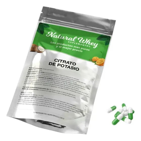 Suplemento Natural Whey Citrato De Potasio Sobre 60 Capsulas