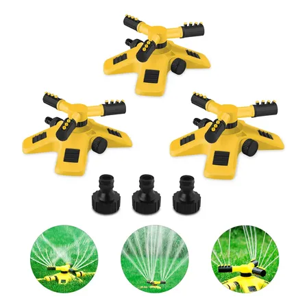 Kit 3 Irrigador Jardim Rotação Automática 360° Horta Grama