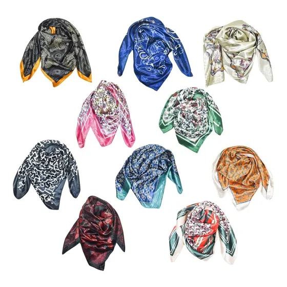Pañuelos De Seda Tresher Estampados 90x90cm Pack 10 Unidades