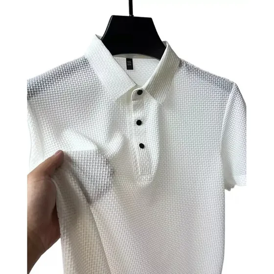 Camiseta De Manga Corta De Malla De Seda Helada Para Hombre