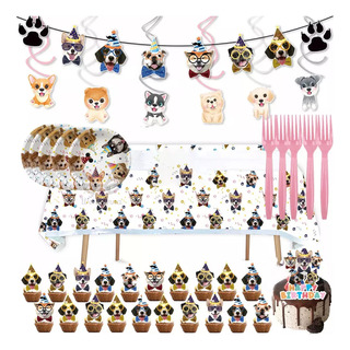 Decoración Fiesta Cumpleaños Gato Perro Mascota Temática Kit Decoración Fiesta Cumpleaños Gato Perro Mascota Temática Kit