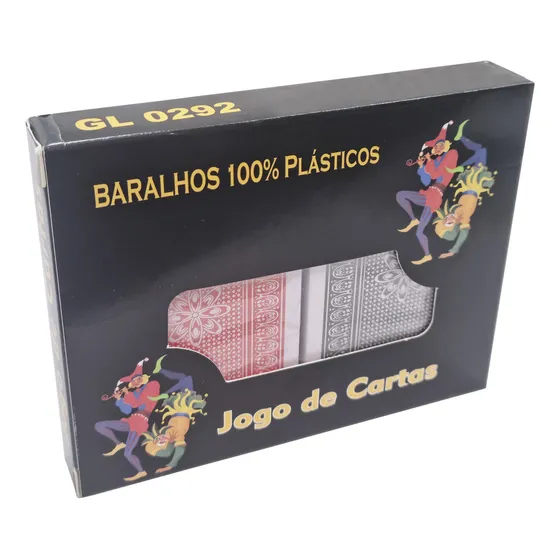 Baralho Convencional De Plástico Estojo 2und Preto Vermelho