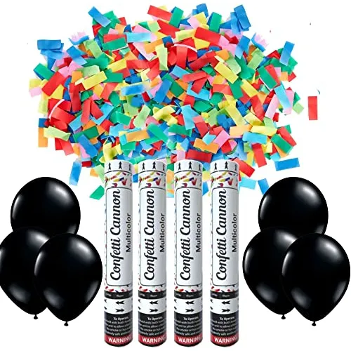 Cañones De Confeti Multicolores Fiestas (paquete De 4)...