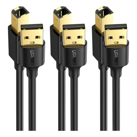 Kit 3 Cabo Impressora Usb 2.0 Ugreen Tipo A Para Tipo B 1m Kit 3 Cabo Impressora Usb 2.0 Ugreen Tipo A Para Tipo B 1m