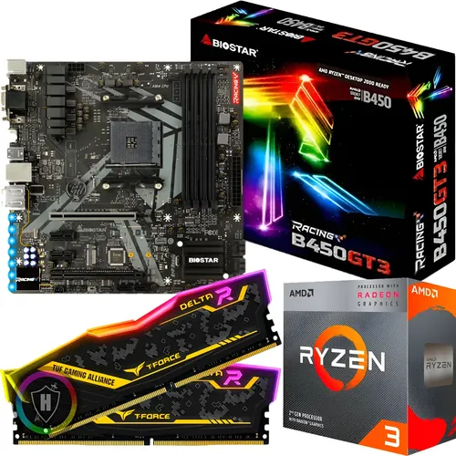 Kit Upgrade Gamer Ddr4 - Ryzen 5 1600 + A320m + 8gb 3000mhz