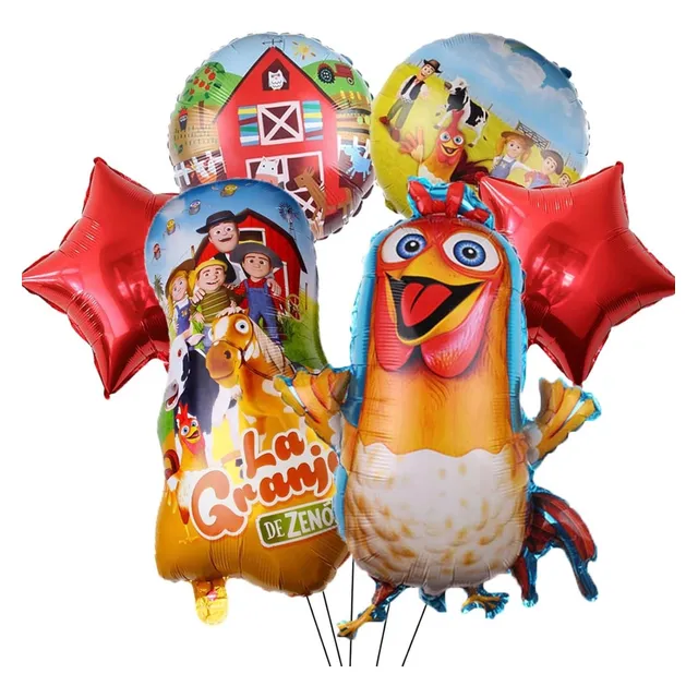 Pack De Globos Animales De Granja / Zenón 80cm Bartolito