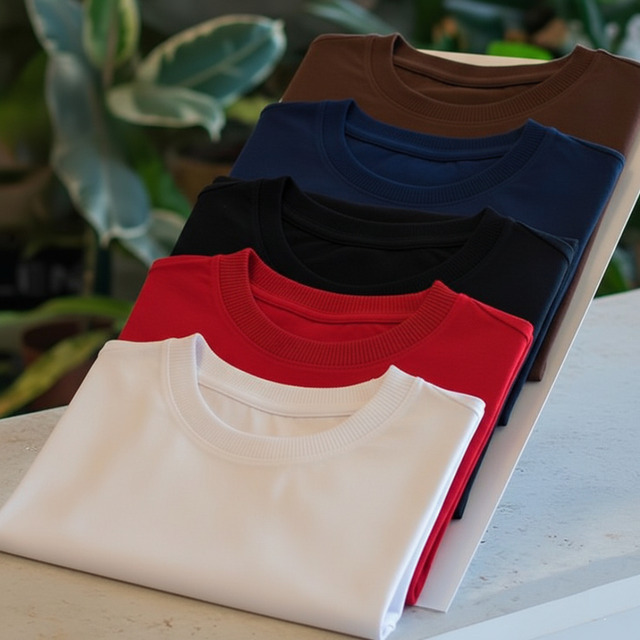 Kit 5 Camisetas Masculina Básica Algodão Penteado Conforto Kit 5 Camisetas Masculina Básica Algodão Penteado Conforto