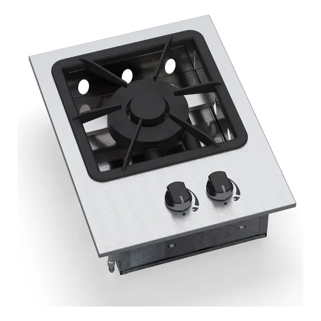 Fogão Cooktop Industrial 1 Boca Inox Queimador Duplo 27x27