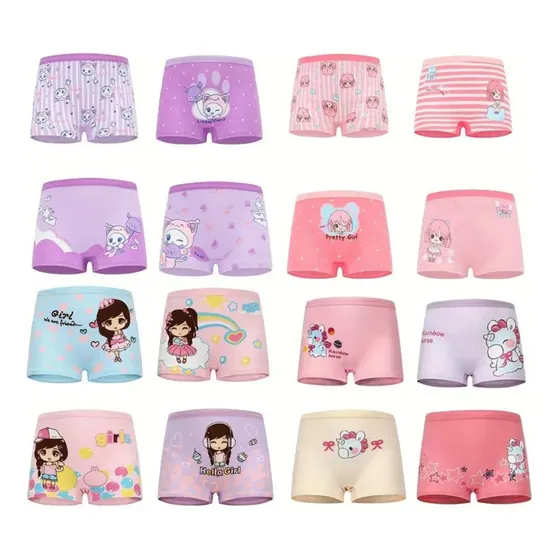 Kit 12 Calcinhas Boxer Algodão Infantil Menina Shortinho
