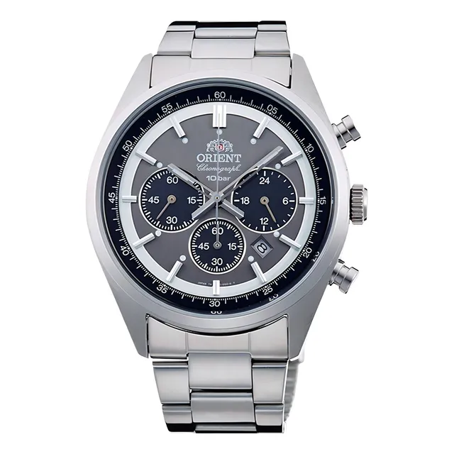 Orient Reloj Neo70's Solar Panda Dark Grey Hombre Wv0011tx Correa Plateado Bisel Plateado Fondo Gris