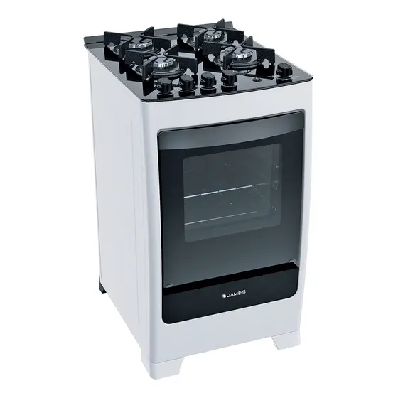 Cocina A Gas James Vidrio Templado C700 V Blanca Laser Tv