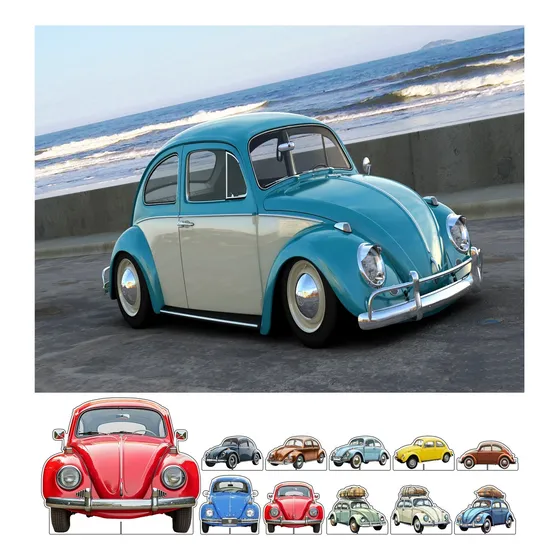 Kit Display + Painel 1,5x1m Festa Infantil Fusca Carro