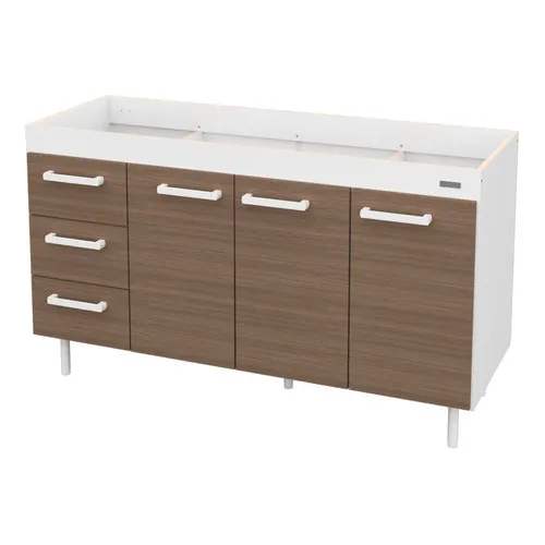 Mosconi Express bajo mesada cocina color blanco frente marrón
